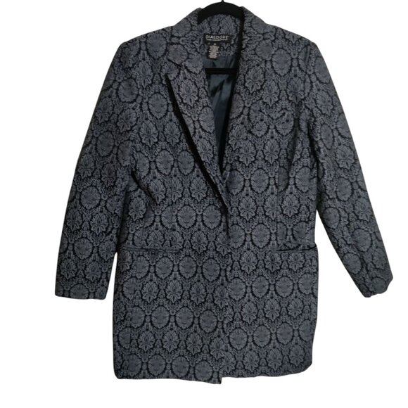 Dialogue Blue And Black Blazer Jacket ‎ Size 12 - Picture 1 of 10